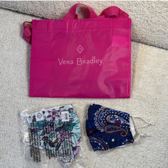 Vera Bradley Accessories - Vera Bradley Cotton Face Mask Penelope Garden & Patriotic Print Reusable Set